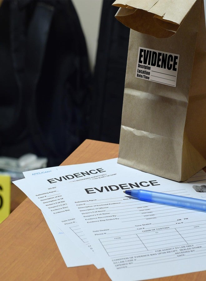 Affrolling 500 Pcs 1.25 * 2.25 Inches Evidence Collection Stickers Adhesive Evidence Labels Stickers Identification Tag for Forensics Investigation Theme Birthday Party - Image 5